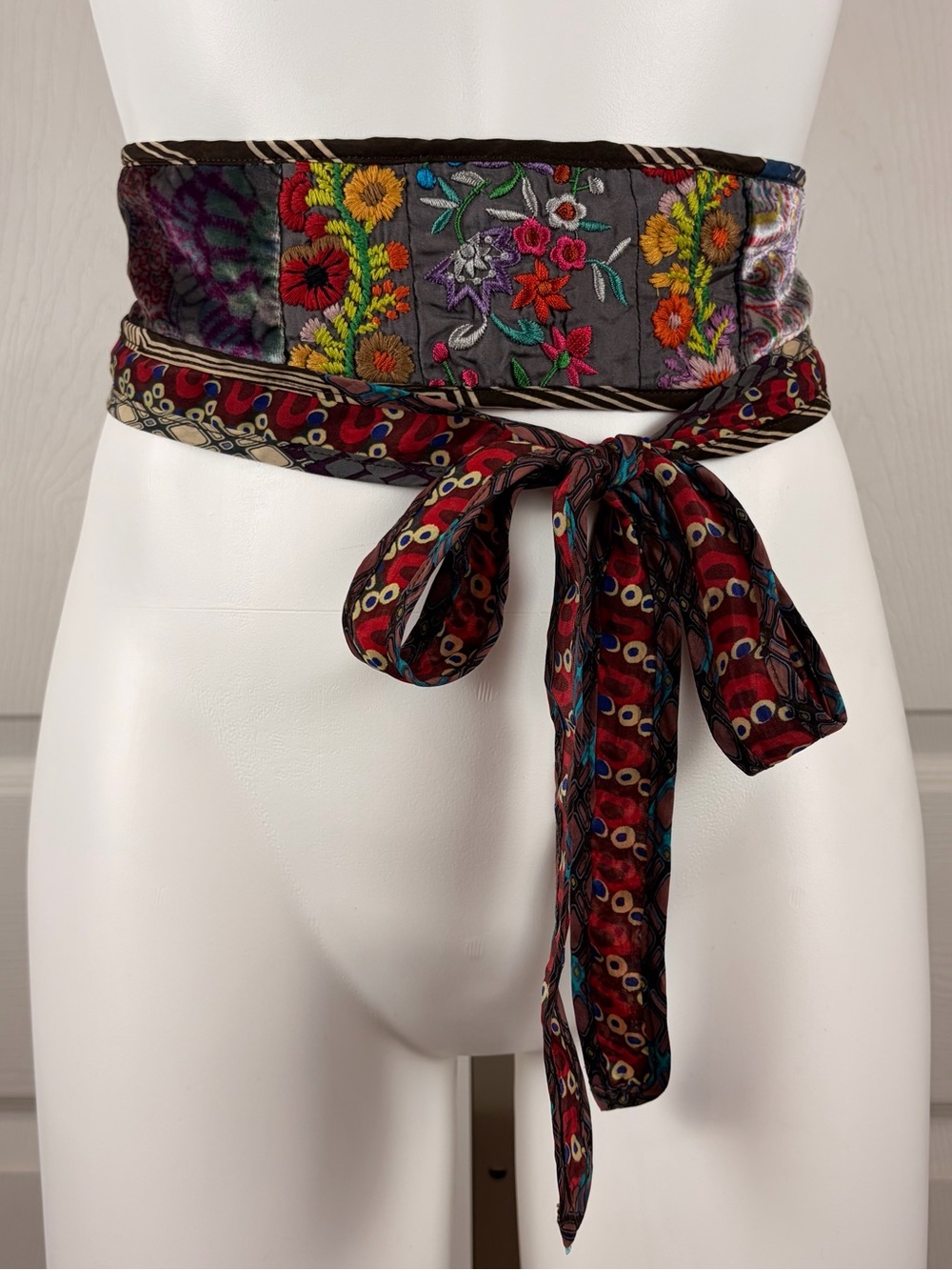Johnny Was Catherine Silk Mixed-Media Belt